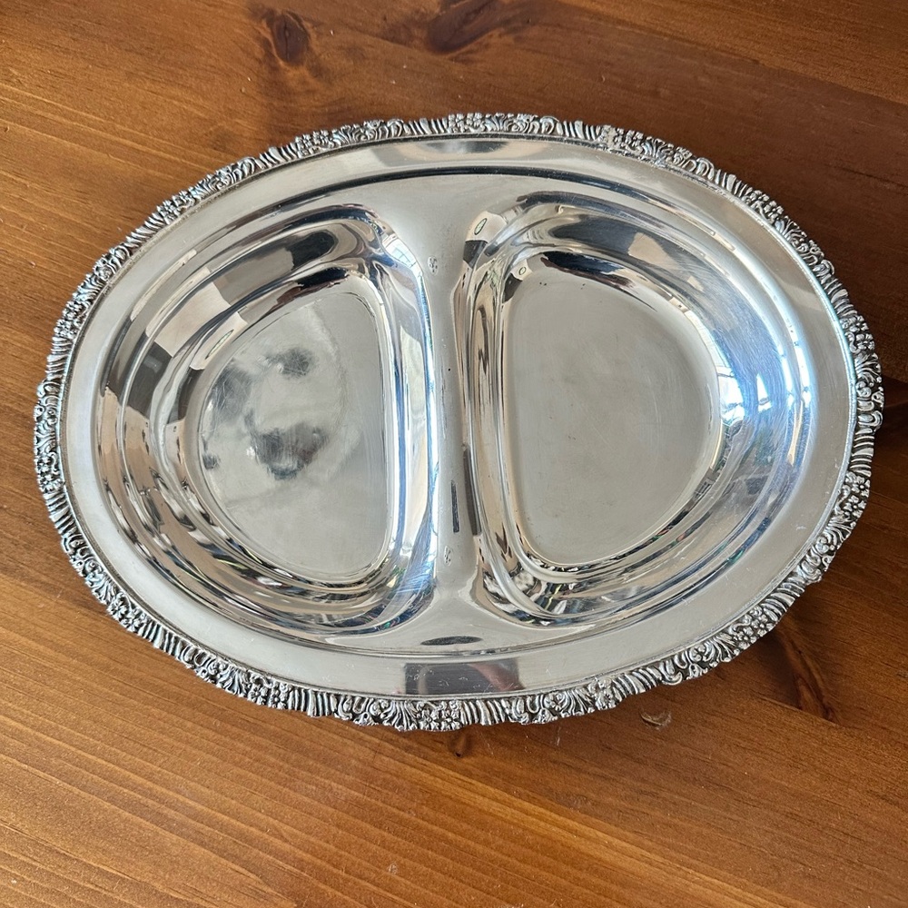 Antique Vintage Silver Plated Platter Dish